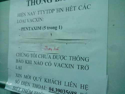 Hà Nội: Lại cháy vắc xin dịch vụ 5 trong 1 - 1