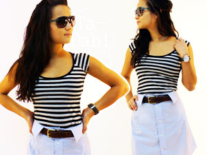 Bí quyết mặc đẹp - "Chế" váy xinh từ áo của chàng trong 30 phút