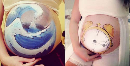 Ngắm bộ ảnh vẽ bụng bầu cực lãng mạn bên bờ biển - 7