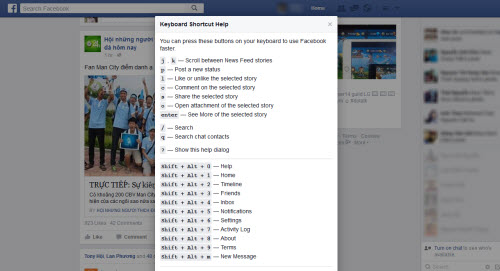 23 tổ hợp phím tắt tích hợp ẩn trong Facebook - 1