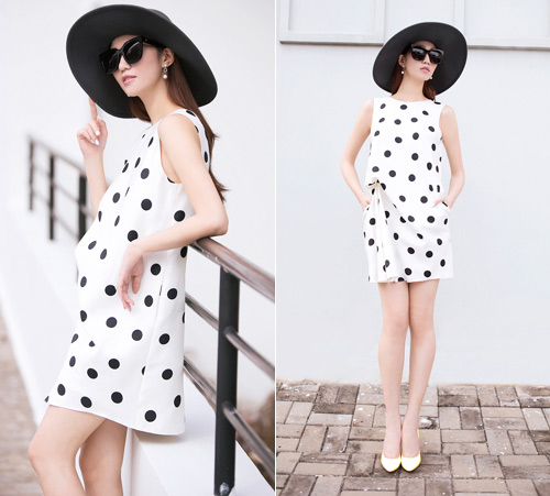 Khánh My dịu dàng, nữ tính với họa tiết chấm bi - 8