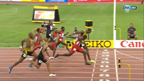 Thắng Gatlin tích tắc, Bolt vô địch 100m thế giới - 1