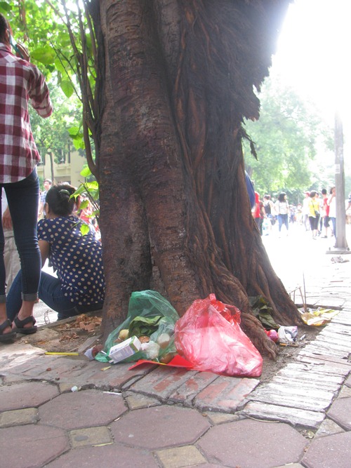 Sau lễ, người dân &#34;vô tư&#34; xả rác, thanh niên lúi húi dọn - 5