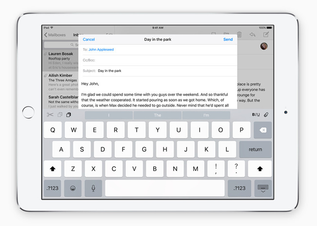 7. Công cụ chỉnh sửa văn bản mới: iOS 9 cũng được trang bị một số tùy chọn chỉnh sửa văn bản hoàn toàn mới
