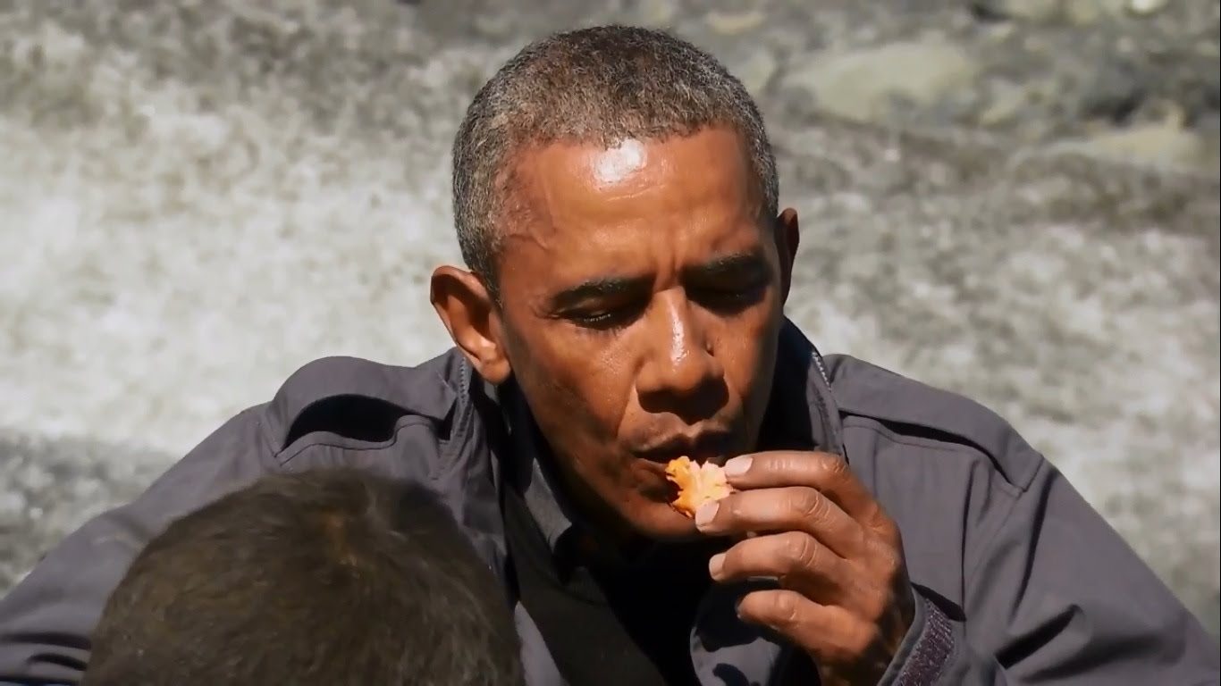 Clip TT Obama ăn ngon lành phần cá hồi gấu Alaska ăn thừa - 4