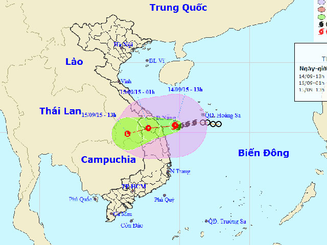 Đêm nay, bão số 3 đi vào Quảng Nam - Quảng Ngãi - 1