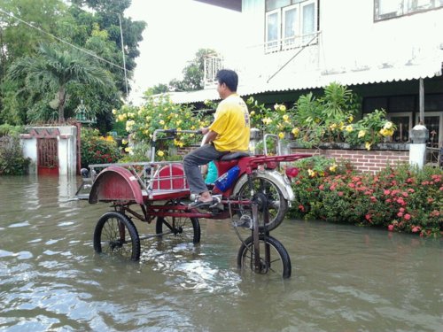 Dân Thái Lan chế phương tiện sống chung với ngập lụt - 1