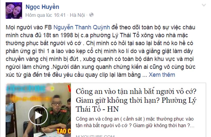 Công an Hoàn Kiếm "bác" thông tin bắt người vô cớ - 1