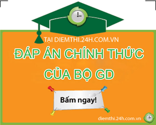 Đáp án đề thi tốt nghiệp THPT Quốc gia 2016 chính thức của Bộ GD&ĐT - 1