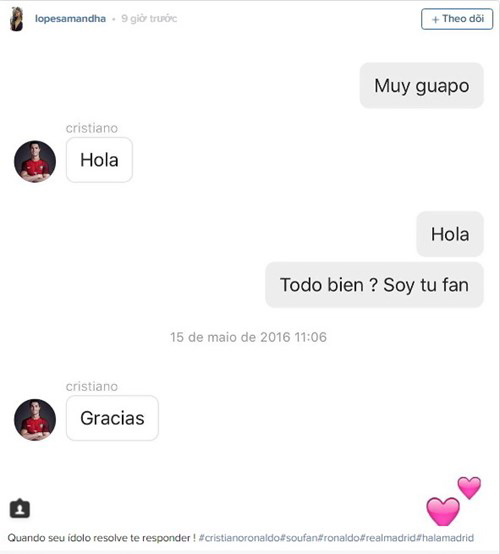 Nữ sinh bất ngờ nổi như cồn nhờ đoạn chat với Ronaldo - 2