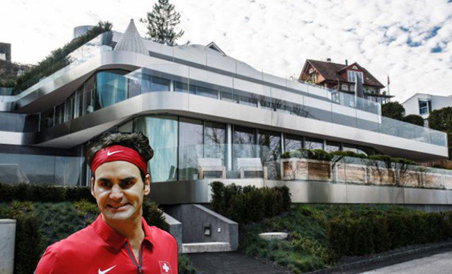 Căn siêu biệt thự của Roger Federer được khánh thành vào năm 2014, căn nhà trị giá 6,5 triệu bảng Anh (tương đương 12 triệu USD).
