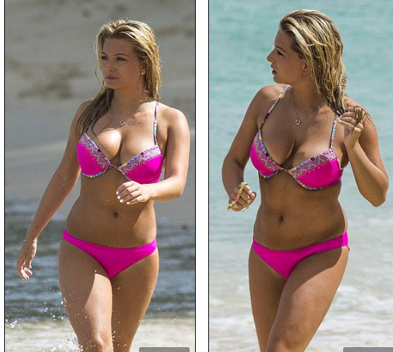 "Hoa hậu mây mưa trên TV" khoe dáng đẫy đà với bikini - 7