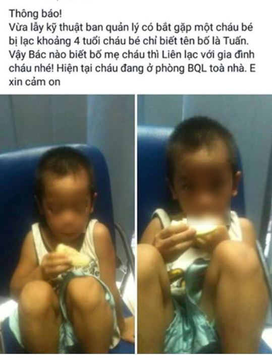 HN: Tìm được bé 4 tuổi đi lạc nhờ mạng xã hội - 1