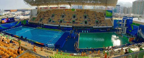 Vì sao bể bơi Olympic Rio 2016 chuyển màu sau một đêm? - 1