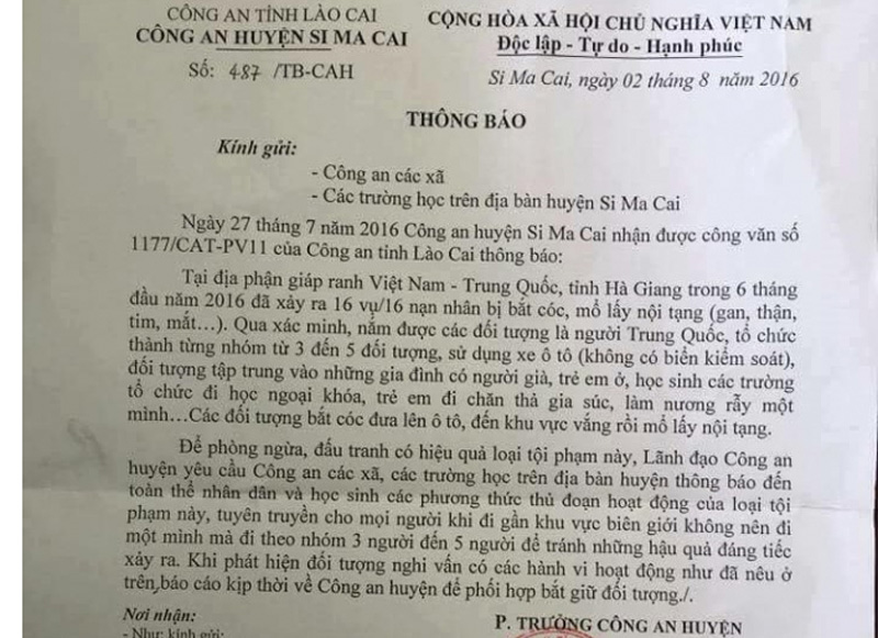 Tin “16 vụ bắt cóc, mổ nội tạng” là do &#34;lỗi soạn văn bản&#34; - 1