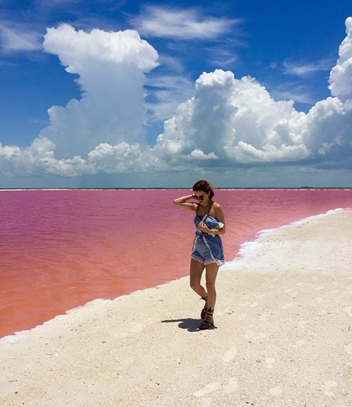 Vẻ đẹp siêu thực của hồ nước hồng có "1-0-2" ở Mexico - 1