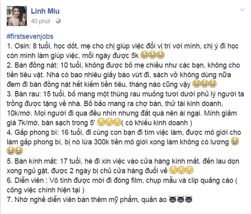 Trào lưu 7 công việc đầu đời: Linh Miu từng đi bán rau - 2