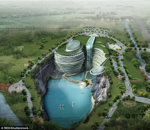 Bên trong khách sạn siêu sang dưới mỏ đá hoang ở TQ - 2