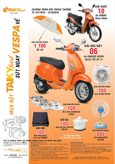 Mua bột Takyfood sút ngay Vespa về - 3