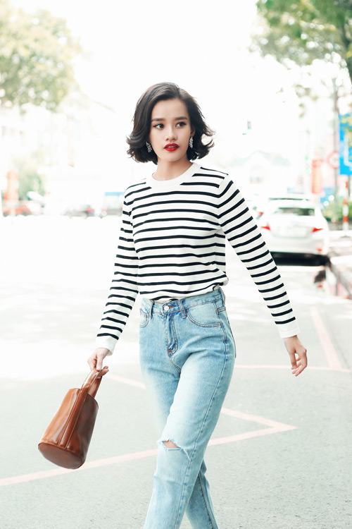 Kim Chi gợi ý cách phối đồ thu cực xinh với tóc ngắn - 6