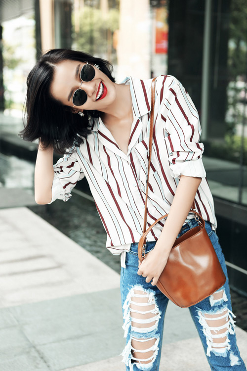 Kim Chi gợi ý cách phối đồ thu cực xinh với tóc ngắn - 15