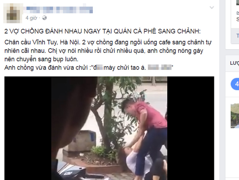 Clip: Vợ trẻ bị chồng đè xuống đường, đấm đá dã man - 1