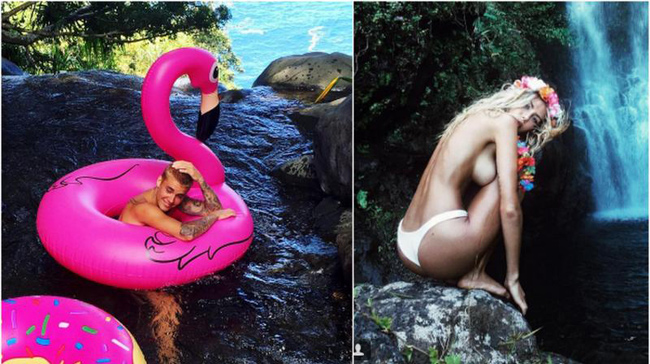 Cả Justin Bieber và Sahara Ray đều chung sở thích "gần gũi với thiên nhiên". Cả hai gần như không mặc gì hoặc chỉ mặc đồ lót dưới khi tắm cùng nhau.