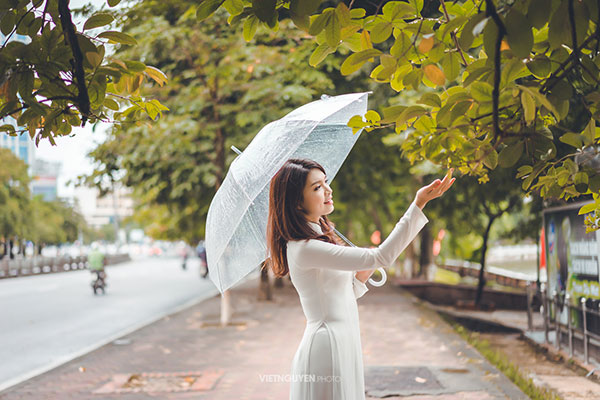 Hoa khôi SV Hà Nội khoe sắc bên hàng cây cổ thụ Thủ Lệ - 7