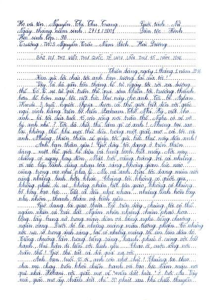 Đọc bản viết tay bức thư hay nhất thế giới của nữ sinh Hải Dương - 1