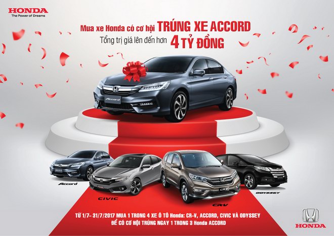 Cơ hội trúng Honda Accord khi mua ô tô Honda trong tháng 7 - 1