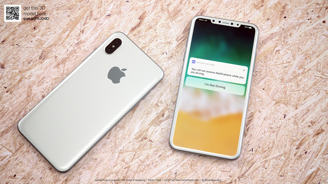 Đã có rất nhiều phiên bản iPhone 8 concept màu đen được các nhà thiết kế mô phỏng, nhưng phiên bản màu trắng thì chưa từng xuất hiện. Chính điều này đã thôi thúc Martin Hajek đi tiên phong với cặp iPhone 8 concept đen và trăng vô cùng bắt mắt.