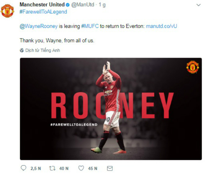 Rooney trở về Everton, Fan MU nức nở chia tay huyền thoại - 1