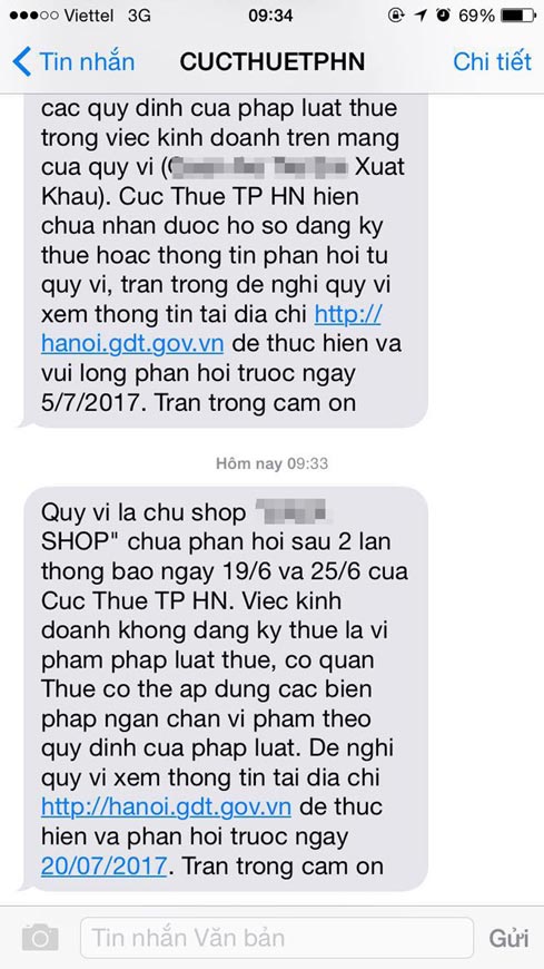 Chủ shop online Hà Nội kê khai thuế vì lo bị đóng tài khoản - 1