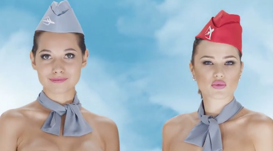 Tiếp viên hàng không Kazakhstan khỏa thân quảng cáo gây sốc - 1
