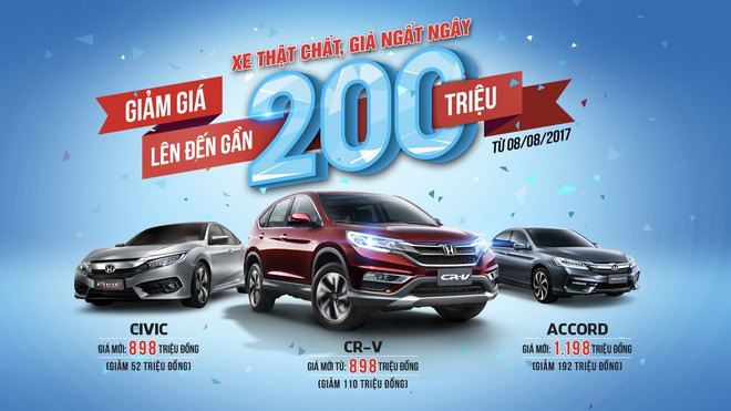Honda Việt Nam công bố giá mới hấp dẫn cho CR-V, Civic và Accord - 1