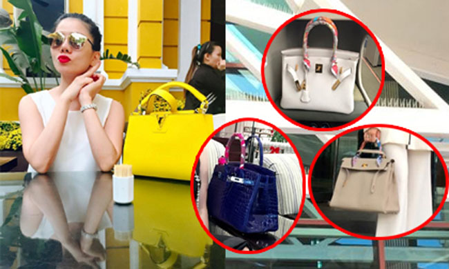 Trung bình, mỗi chiếc túi mà cô sử dụng đều có giá hàng trăm triệu đồng đến từ những thương hiệu nổi tiếng như Hermes, Chanel, Dior, Louis Vuitton,...