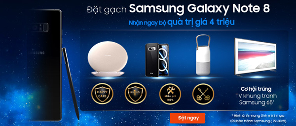 Đặt gạch Samsung Note 8 nhận ngay bộ quà trị giá 4 triệu tại Viễn Thông A - 1