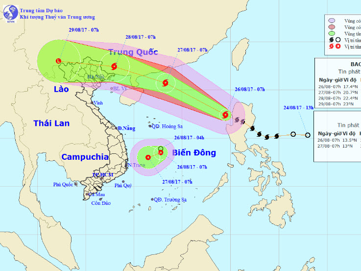 Bão số 7 và áp thấp nhiệt đới cùng lúc hoành hành trên Biển Đông - 1