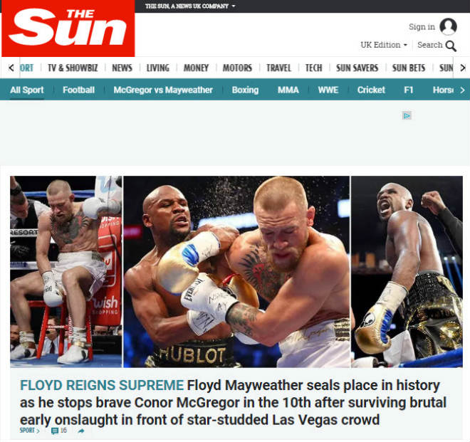 Mayweather &#34;dạy dỗ&#34; McGregor, báo chí hả hê tôn vinh như anh hùng - 3
