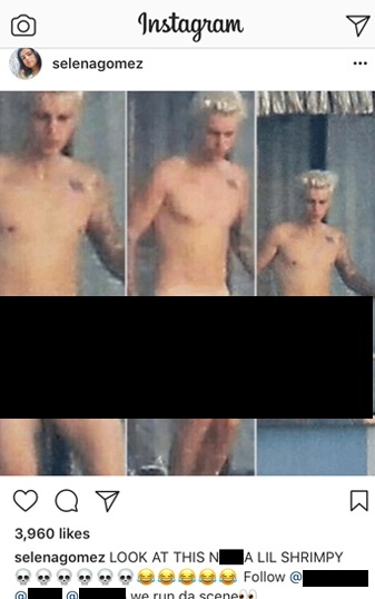Hacker chơi khăm đăng ảnh Justin Bieber nude lên Instagram của tình cũ - 1