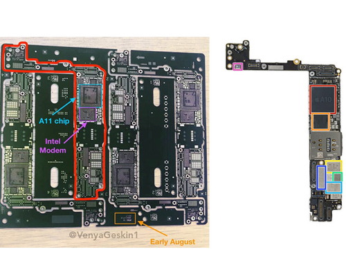 Lộ bo mạch iPhone 7s Plus: Chip xử lý A11 và modem của Intel - 1