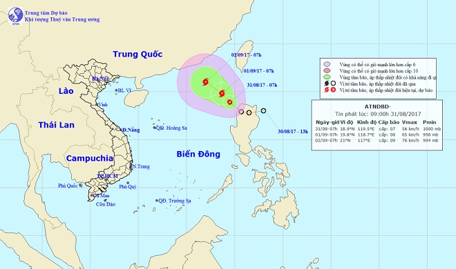 Áp thấp nhiệt đới tăng tốc vào Biển Đông, sắp mạnh lên thành bão - 1
