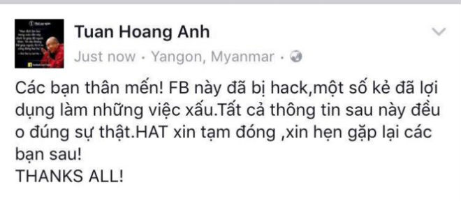 Facebook của HLV Hoàng Anh Tuấn bị &#39;hack&#39; khi nói về Công Phượng? - 2