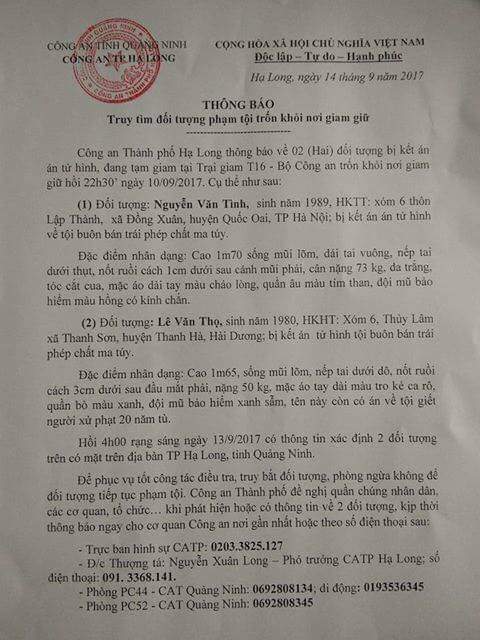 NÓNG: Có thông tin 2 tử tù trốn trại xuất hiện tại Quảng Ninh - 2