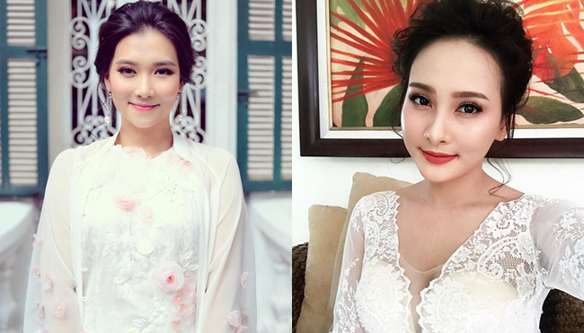 Nữ biên tập viên Thời sự 19h đang gây chú ý nhất hiện nay là Khánh Trang (trái). Cô được nhận xét có nét hao hao giống diễn viên Bảo Thanh (phải).