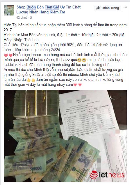 Mua tiền giả trên Facebook dễ như… mua rau - 4