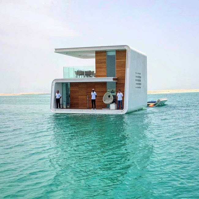 Biệt thự nổi trên biển ở ngoài khơi thành phố Dubai.