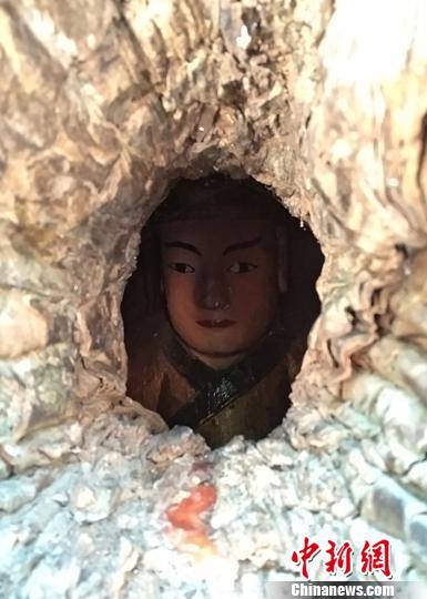 TQ: Đầu tượng Phật lộ ra từ thân cây 1.000 tuổi - 1