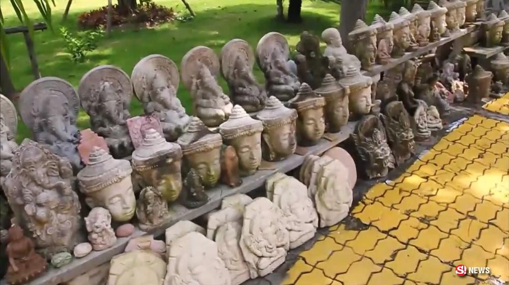 Thái Lan: Đặt 33 đầu tượng Phật trên tường rào để trang trí - 3