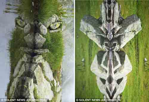 Khuôn mặt bí ẩn phản chiếu trên núi đá - 2